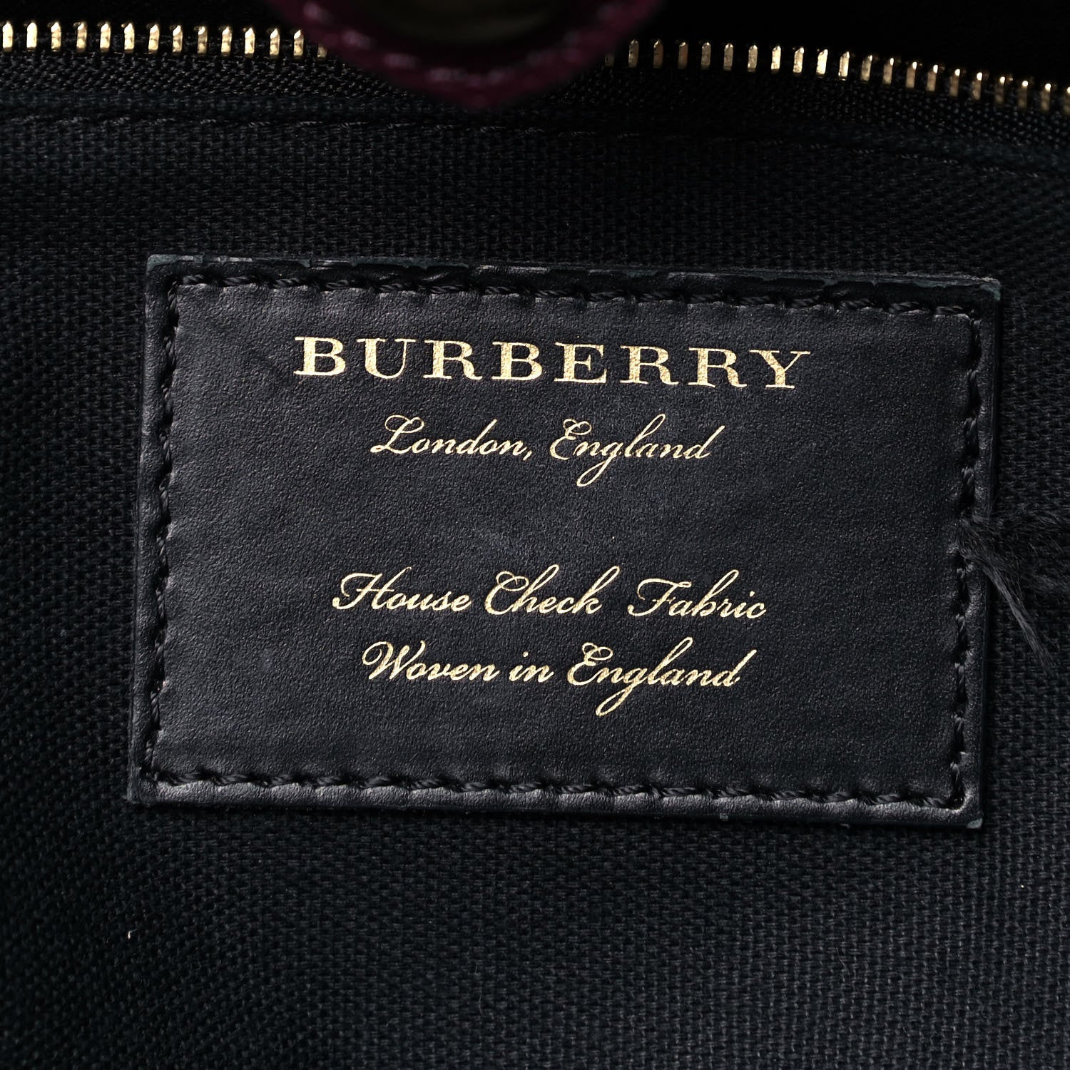 Burberry Grainy Calfskin House Check Medium Banner Tote Elderberry 6 of 15