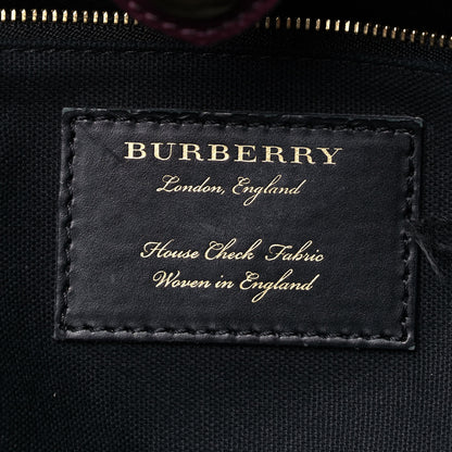 Burberry Grainy Calfskin House Check Medium Banner Tote Elderberry 6 of 15