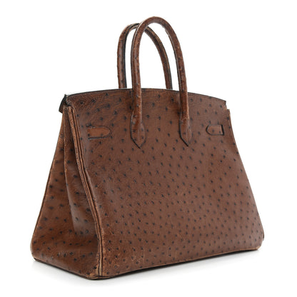 Hermes Ostrich Birkin 35 Noisette 3 of 16