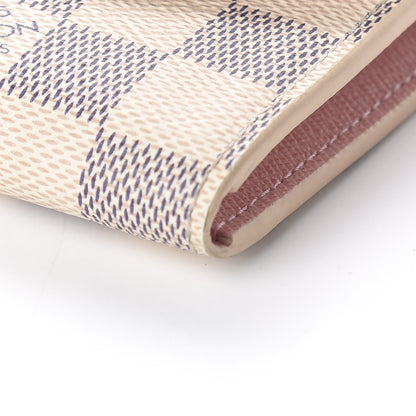 Louis Vuitton Damier Azur Emilie Wallet Rose Ballerine 7 of 9