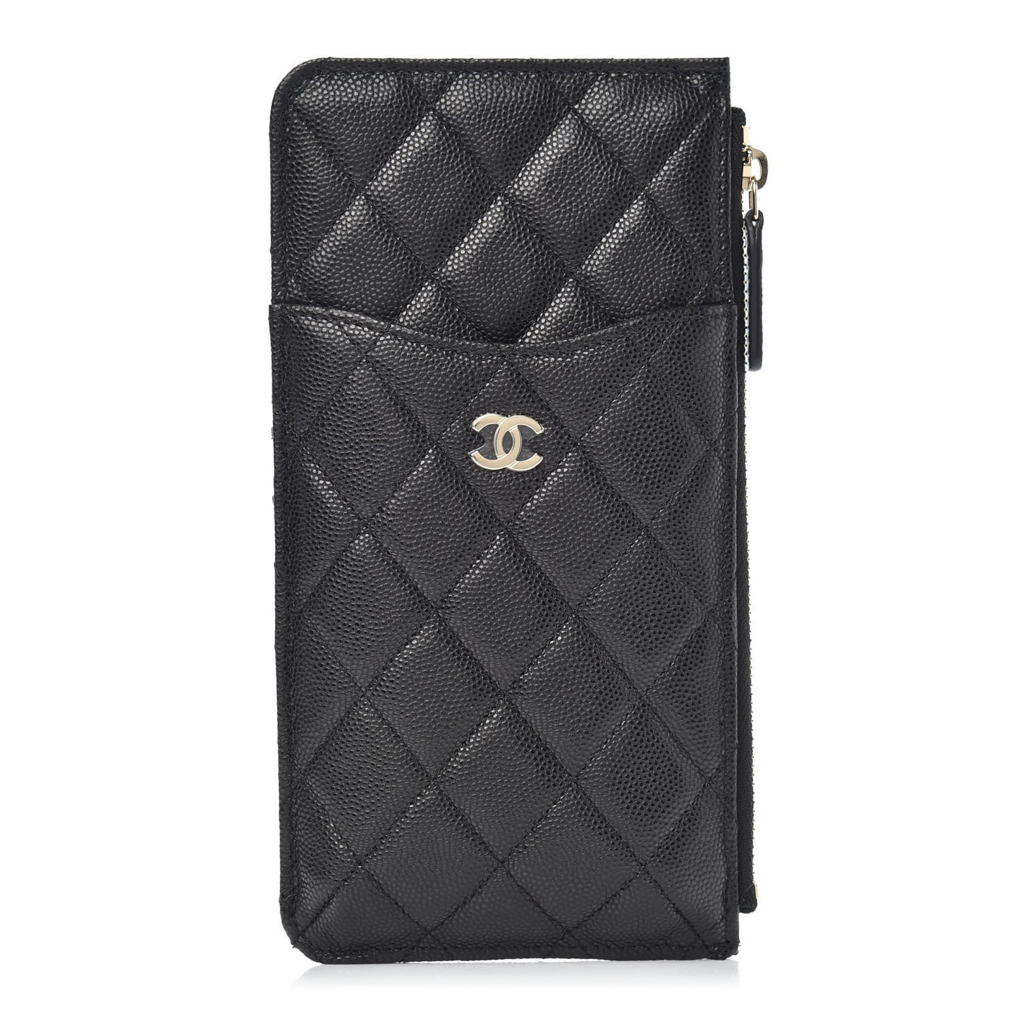 Caviar Quilted Classic iPhone Pouch Black