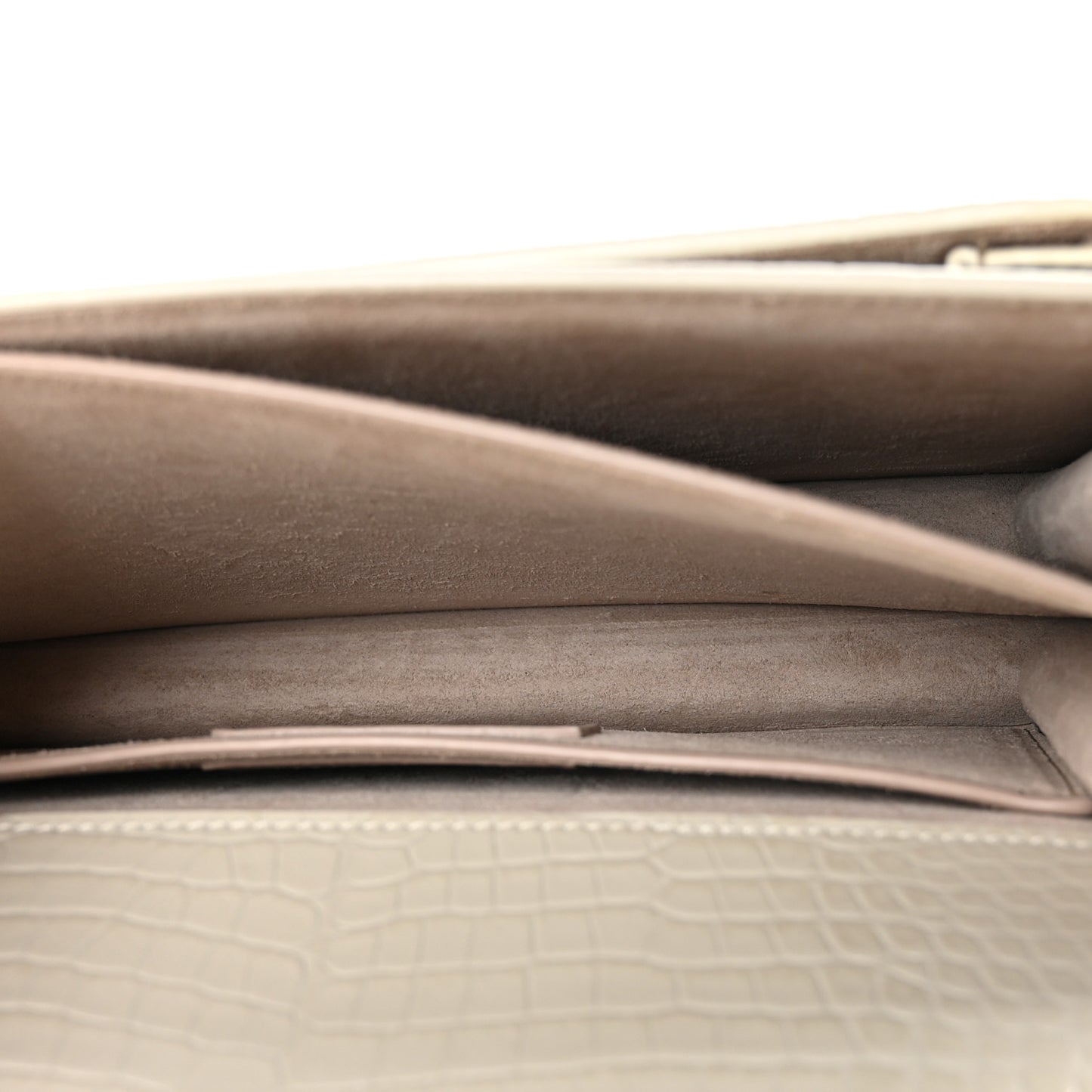 Calfskin Crocodile Embossed Medium Monogram Sunset Blanc Vintage