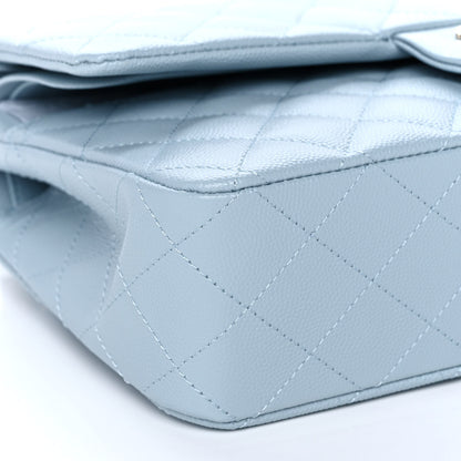 Chanel Caviar Quilted Medium Double Flap Light Blue 8 of 10