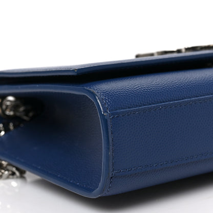 Saint Laurent Grain De Poudre Small Classic Monogram Kate Satchel Denim 7 of 9