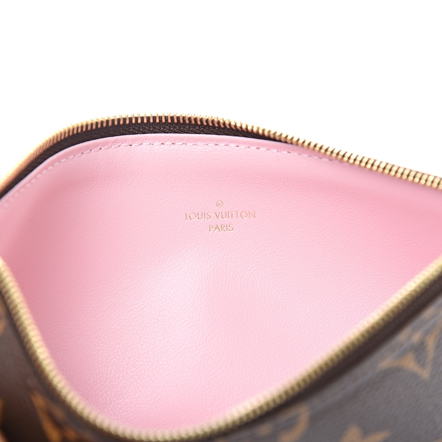 Monogram Felicie Chain Wallet Zippered Insert Rose Ballerine