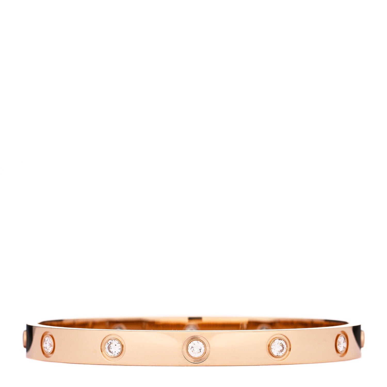 Cartier 18K Pink Gold 10 Diamond LOVE Bracelet 17 2 of 6