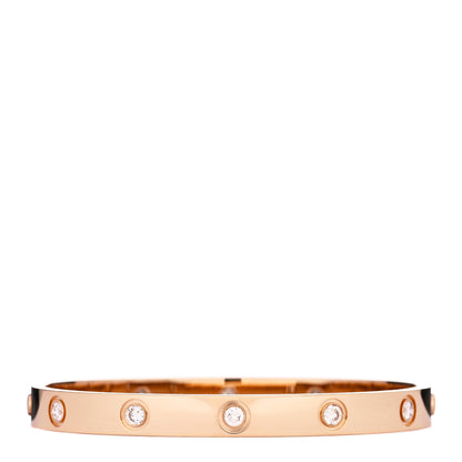 Cartier 18K Pink Gold 10 Diamond LOVE Bracelet 17 2 of 6