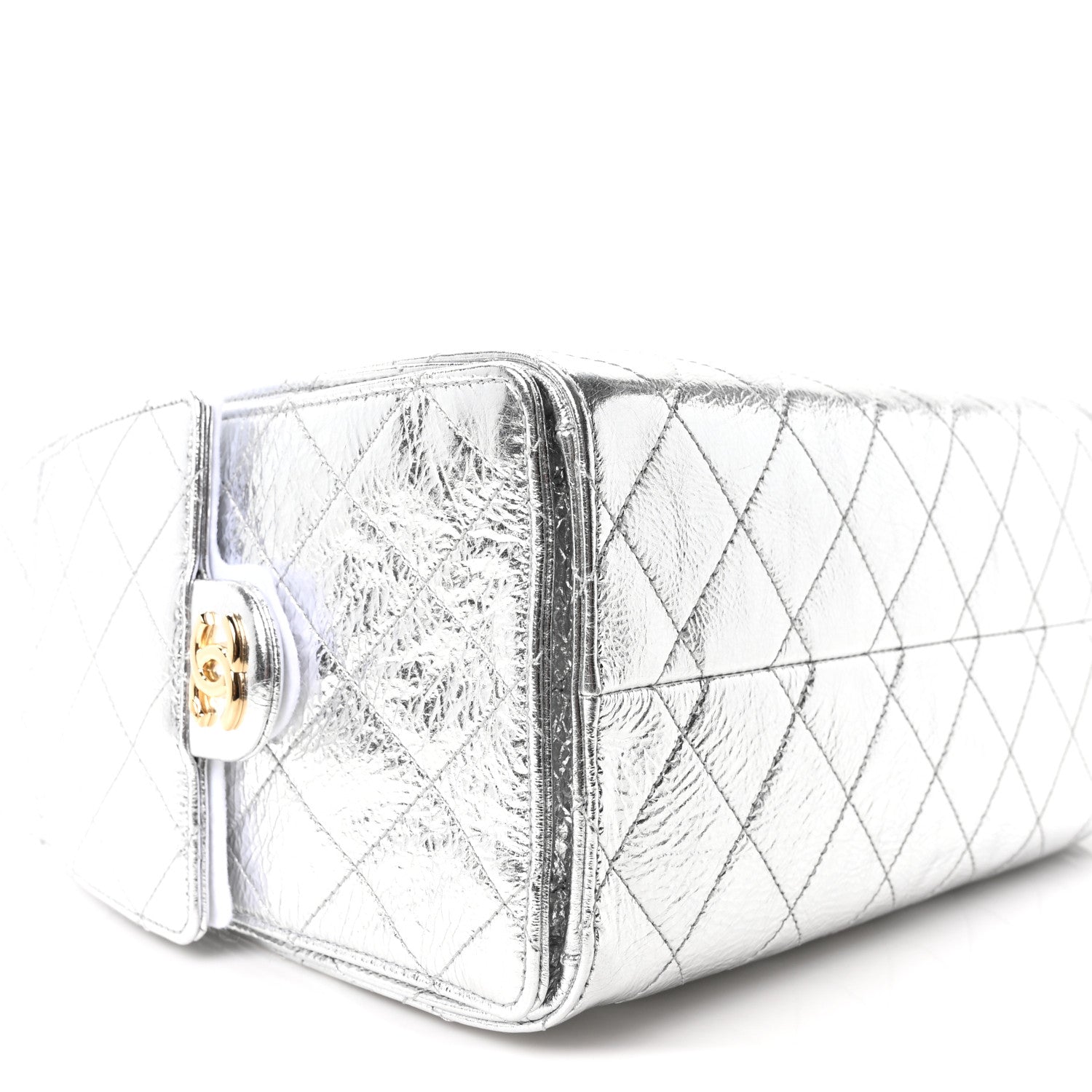 Chanel Metallic Aged Calfskin Quilted Small Chanel 25 Handbag Silver 10 of 12