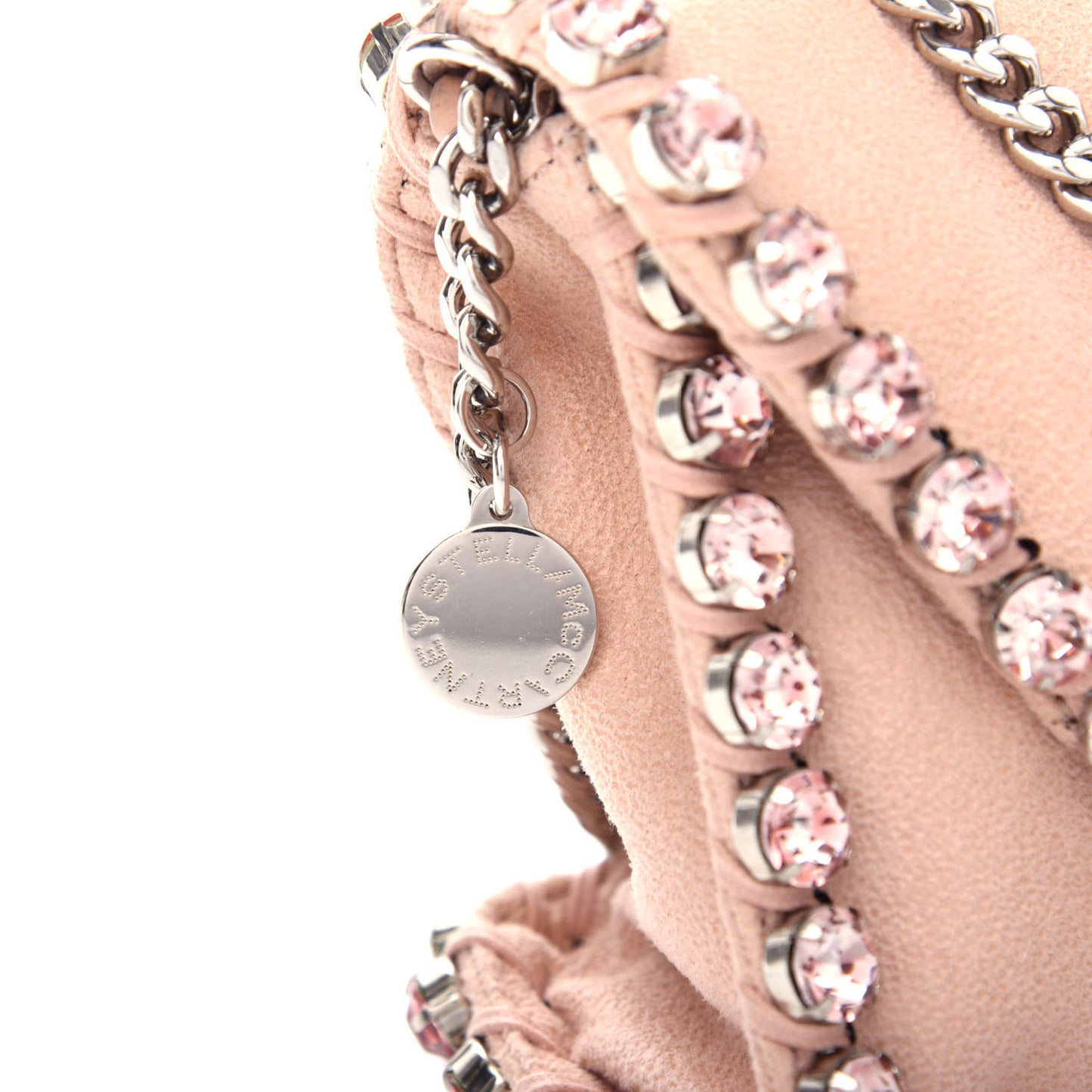 Shaggy Deer Rhinestone Mini Falabella Crossbody Bag Powder