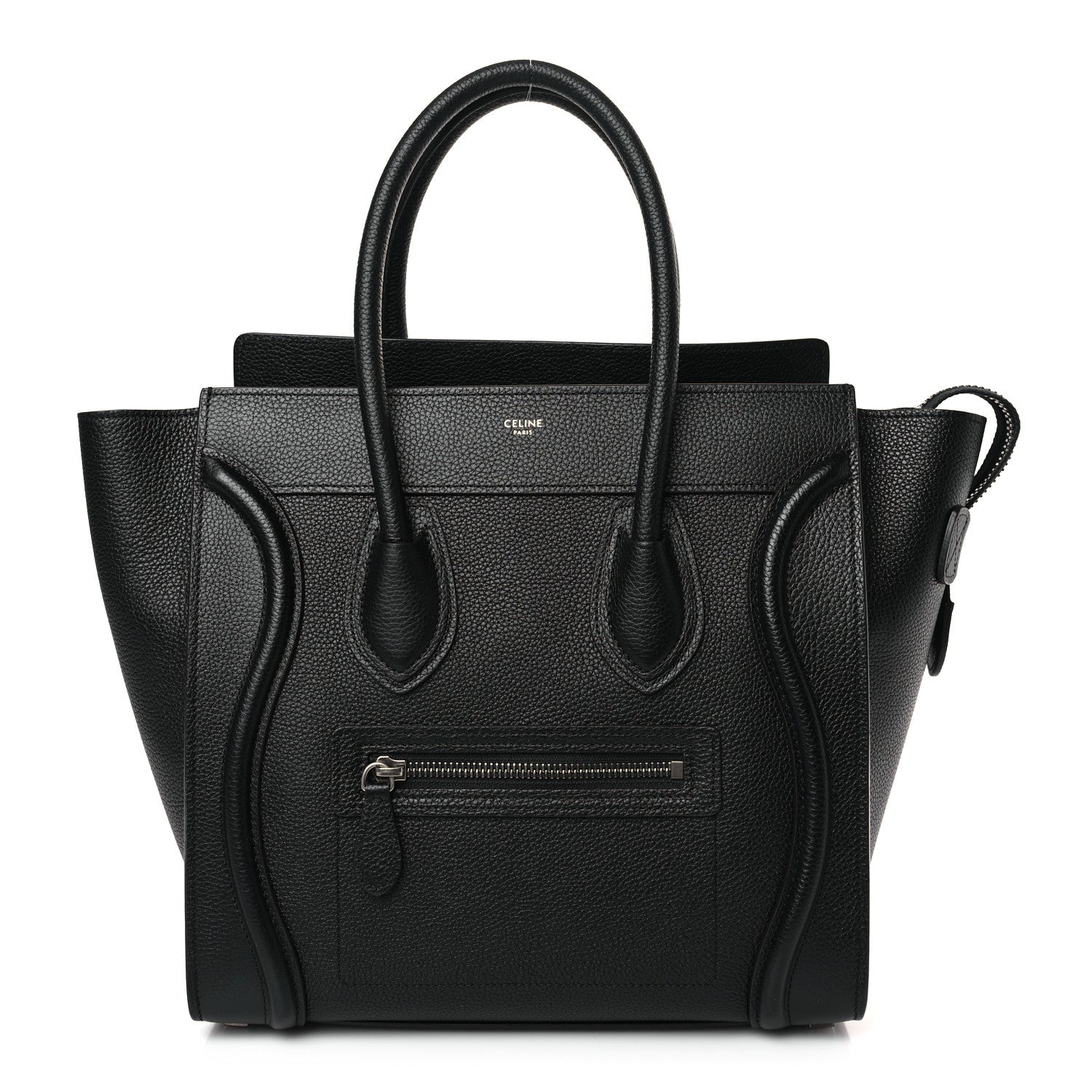 Celine Drummed Calfskin Micro Luggage Black 1 of 10