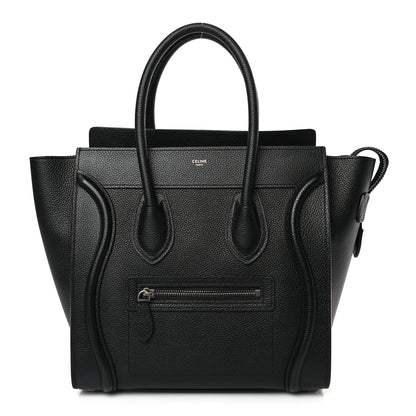 Celine Drummed Calfskin Micro Luggage Black 1 of 10