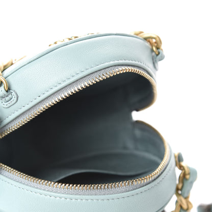 Chanel Goatskin Quilted 19 Round Clutch With Chain Light Blue 5 of 10