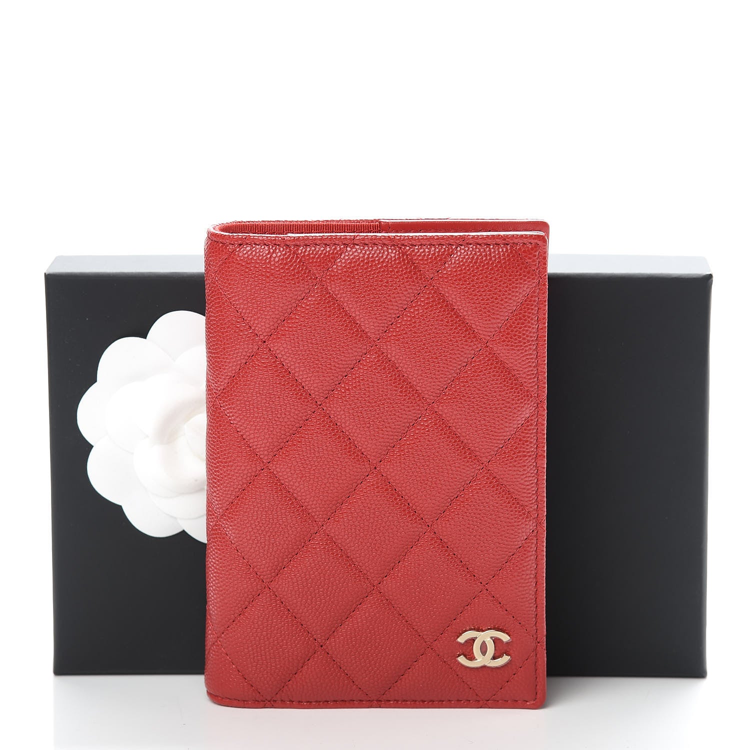 Chanel Caviar Quilted Passport Holder Red 8 of 8