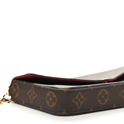 Louis Vuitton Monogram Pochette Felicie Chain Wallet Fuchsia 10 of 13
