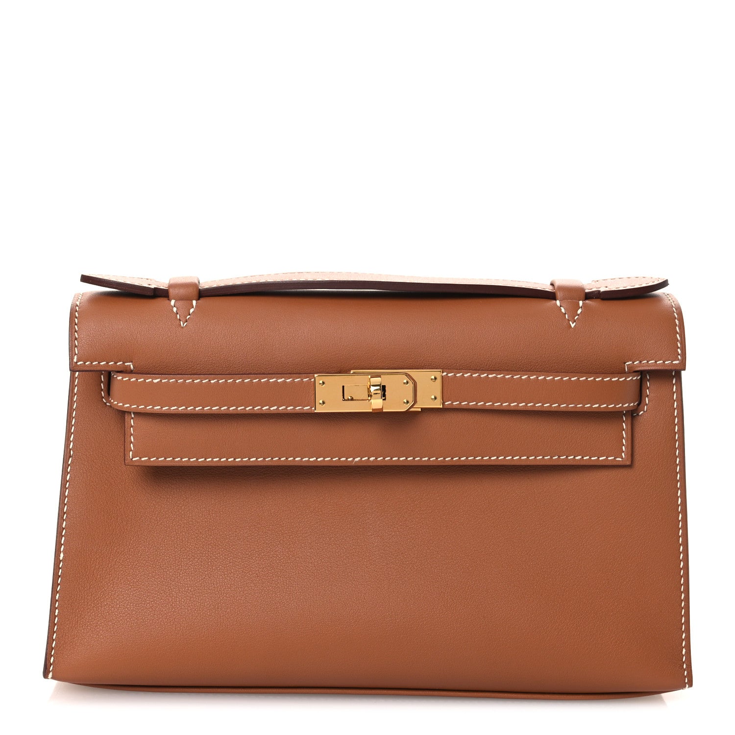 Hermes Swift Kelly Pochette Clutch Gold 1 of 11