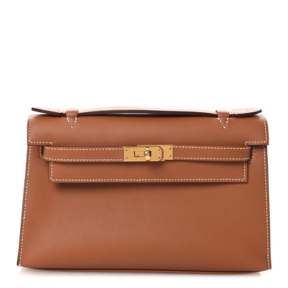 Hermes Swift Kelly Pochette Clutch Gold 1 of 11