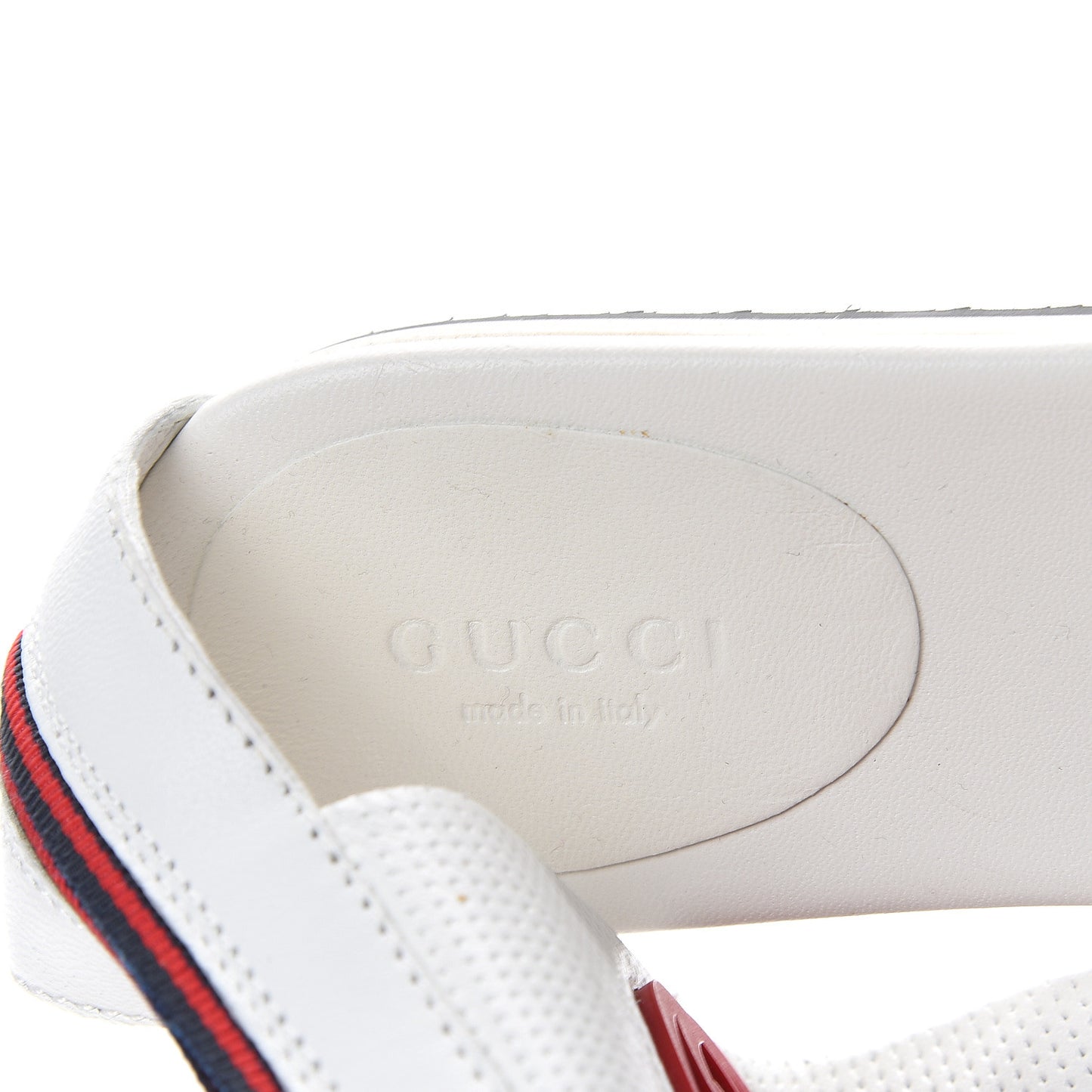 Calfskin GG Zip Thong Sandals 37 White