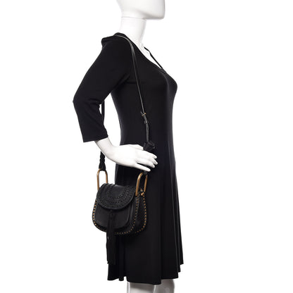 Chloe Calfskin Braided Mini Hudson Shoulder Bag Black 2 of 9