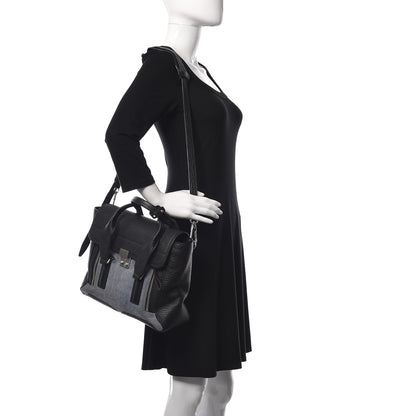 3.1 Phillip Lim 3.1 Textured Calfskin Denim Medium Pashli Satchel 2 of 13