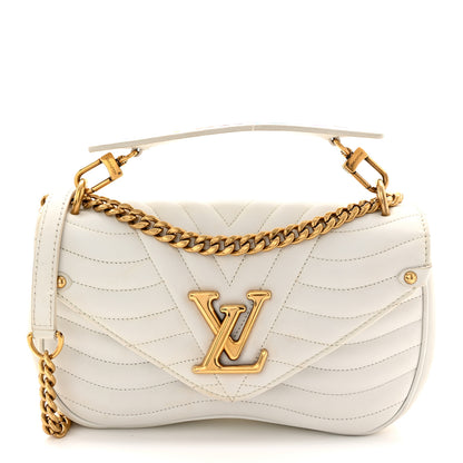 Louis Vuitton Calfskin New Wave Chain MM Snow 1 of 12