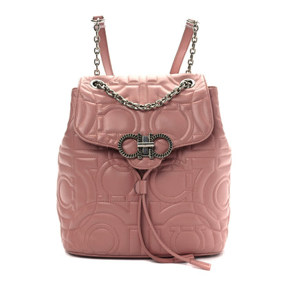 Salvatore Ferragamo Calfskin Quilted Gancini Backpack Antique Rose 1 of 10