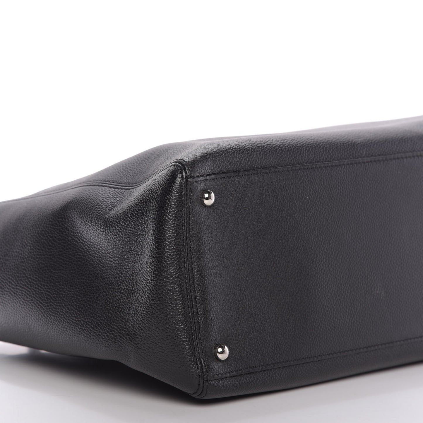 Calfskin Cerf Executive Shopper Tote Black