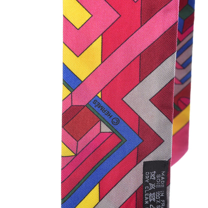 Hermes Silk Le Fil d'Ariane Twilly Rose Vif Jaune Bleu 3 of 5