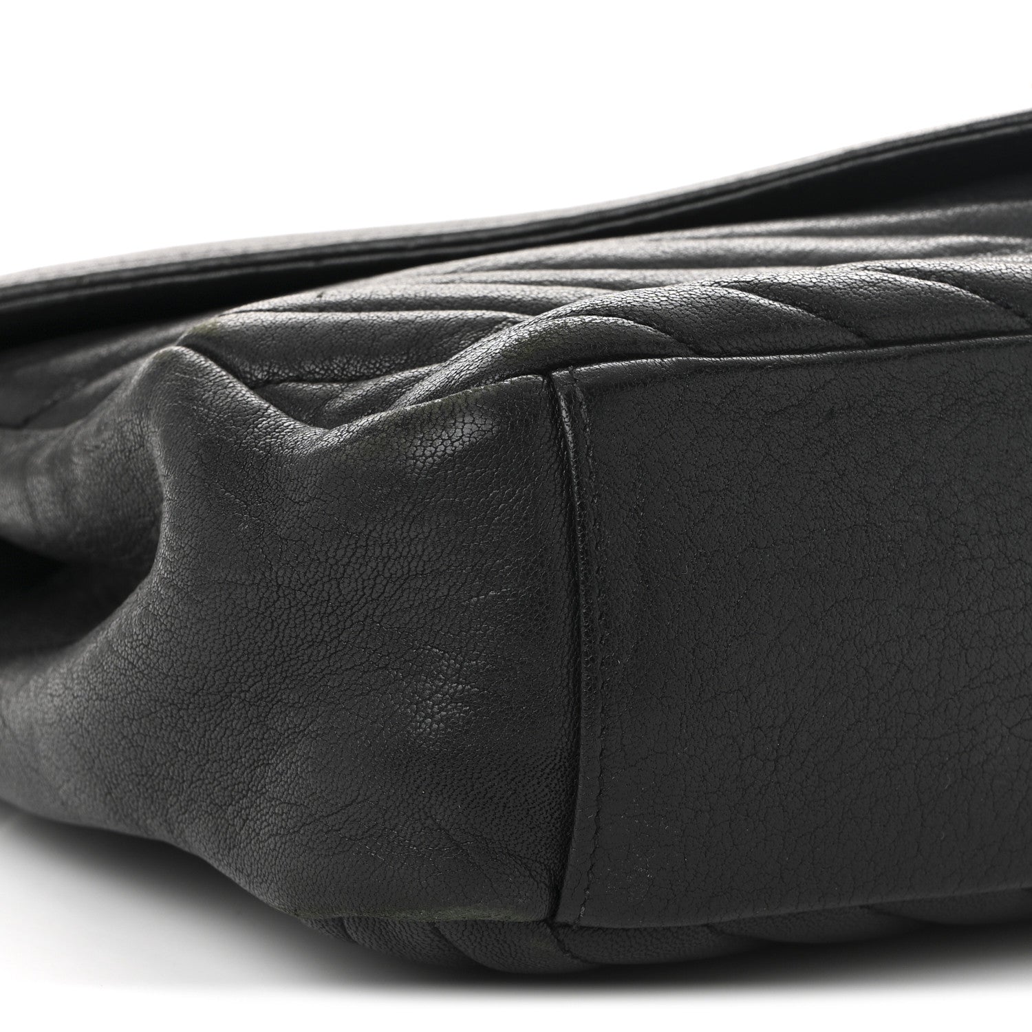 Saint Laurent Sheepskin Matelasse Chevron Monogram Large College Satchel Black 10 of 11