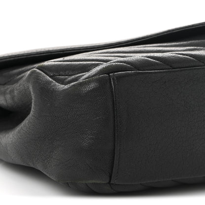Saint Laurent Sheepskin Matelasse Chevron Monogram Large College Satchel Black 10 of 11