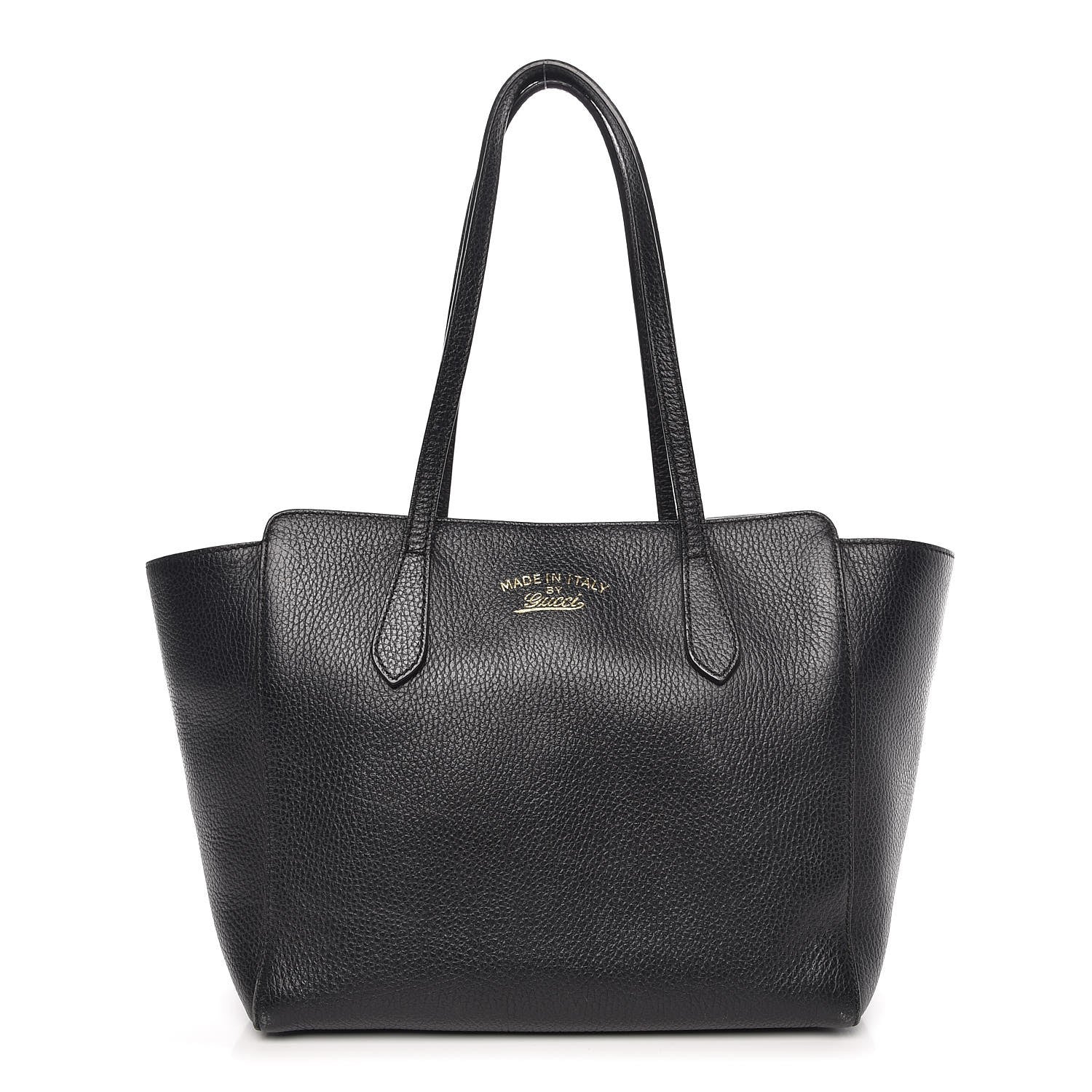 Gucci Pebbled Calfskin Small Swing Tote Black 1 of 13