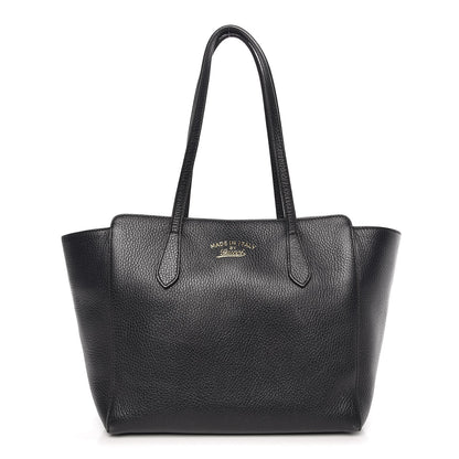 Gucci Pebbled Calfskin Small Swing Tote Black 1 of 13