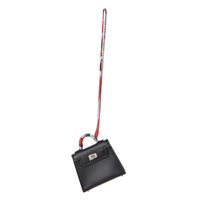 Hermes Tadelakt Mini Kelly Twilly Bag Charm Black 1 of 7