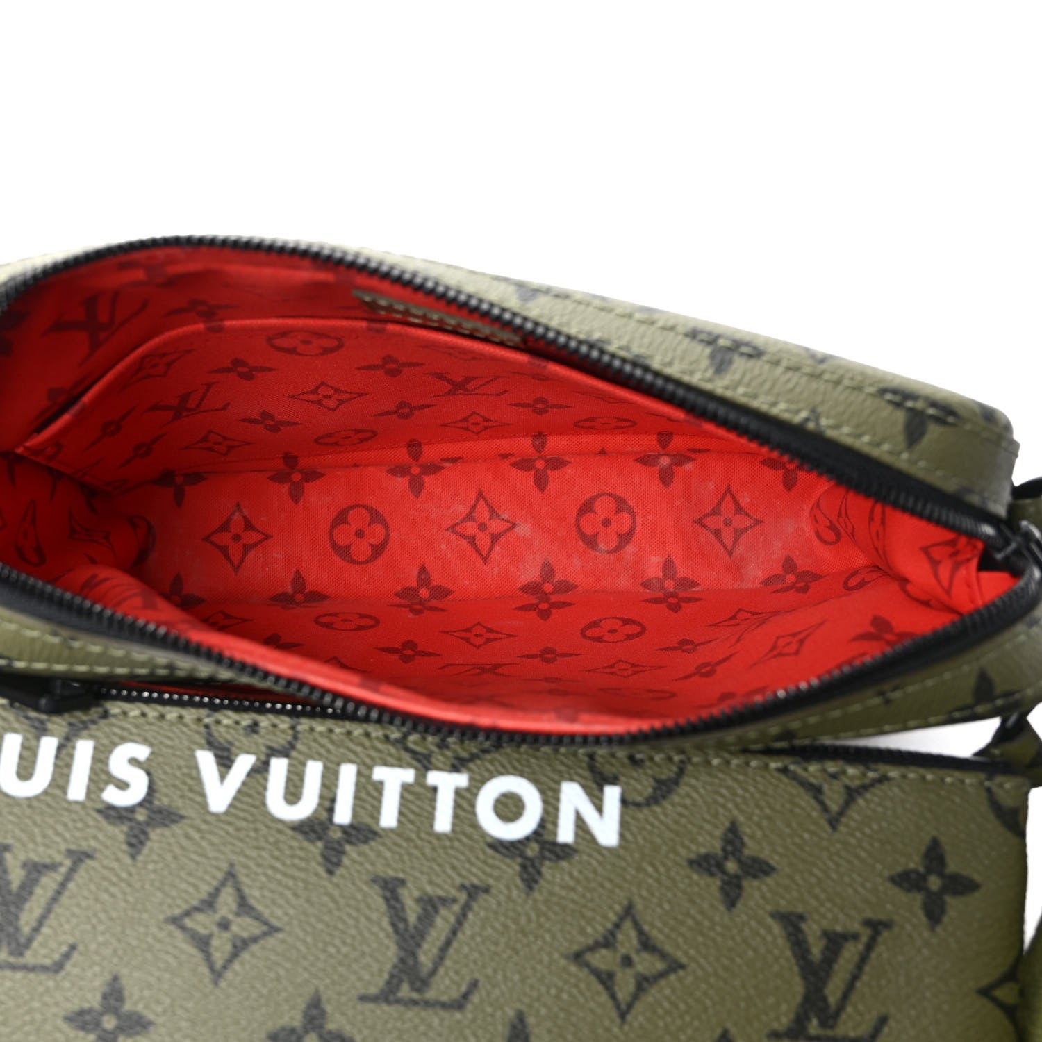 Louis Vuitton Monogram Trio Messenger Khaki Vermillion 5 of 8