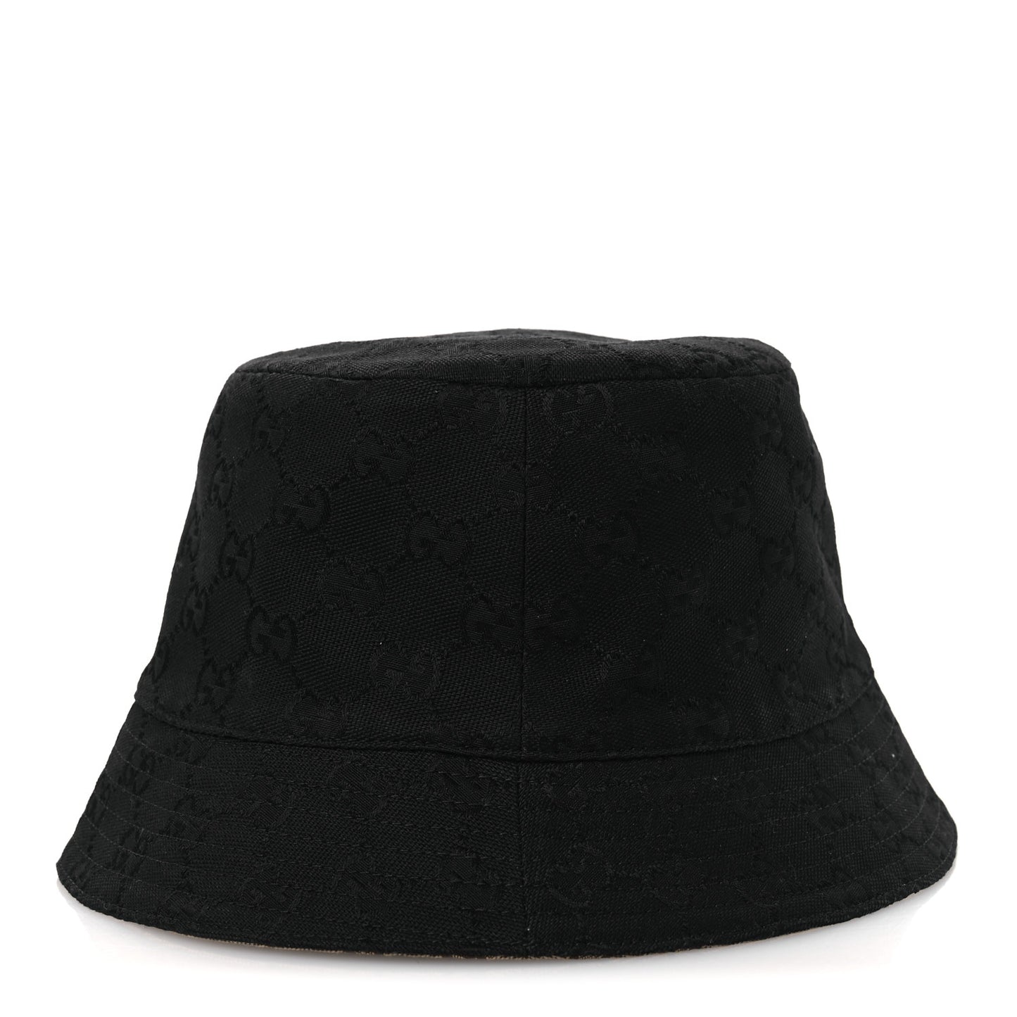 Canvas Monogram Reversible Bucket Hat L Black Beige