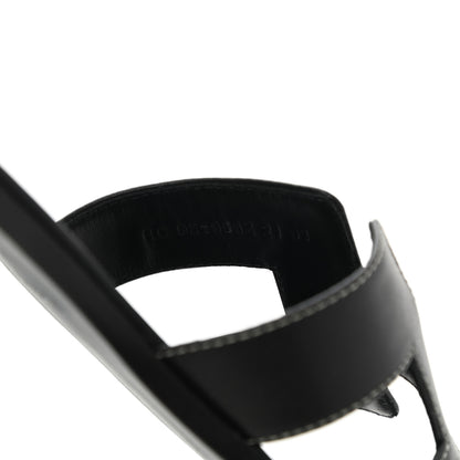 Hermes Box Calfskin Oran Sandals 40.5 Black 8 of 10