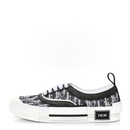 Christian Dior Technical Canvas Mesh Half Oblique Printed Mens B23 Low Top Sneakers 40 Black White 1 of 8