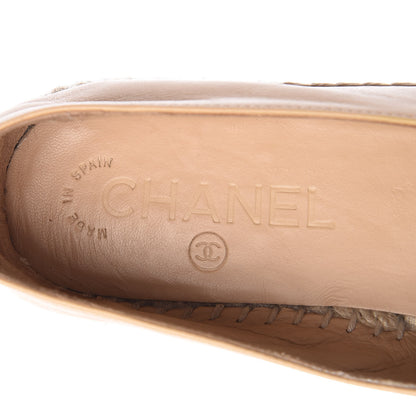 Chanel Lambskin CC Espadrilles 35 Beige Black 6 of 18