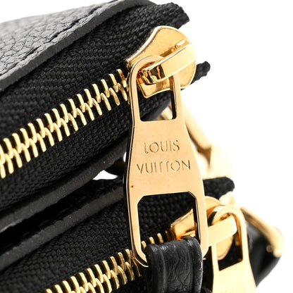 Louis Vuitton Empreinte Monogram Giant Double Zip Pochette Black Cream 11 of 12