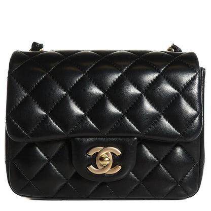 Chanel Lambskin Quilted Mini Square Flap Black 1 of 9