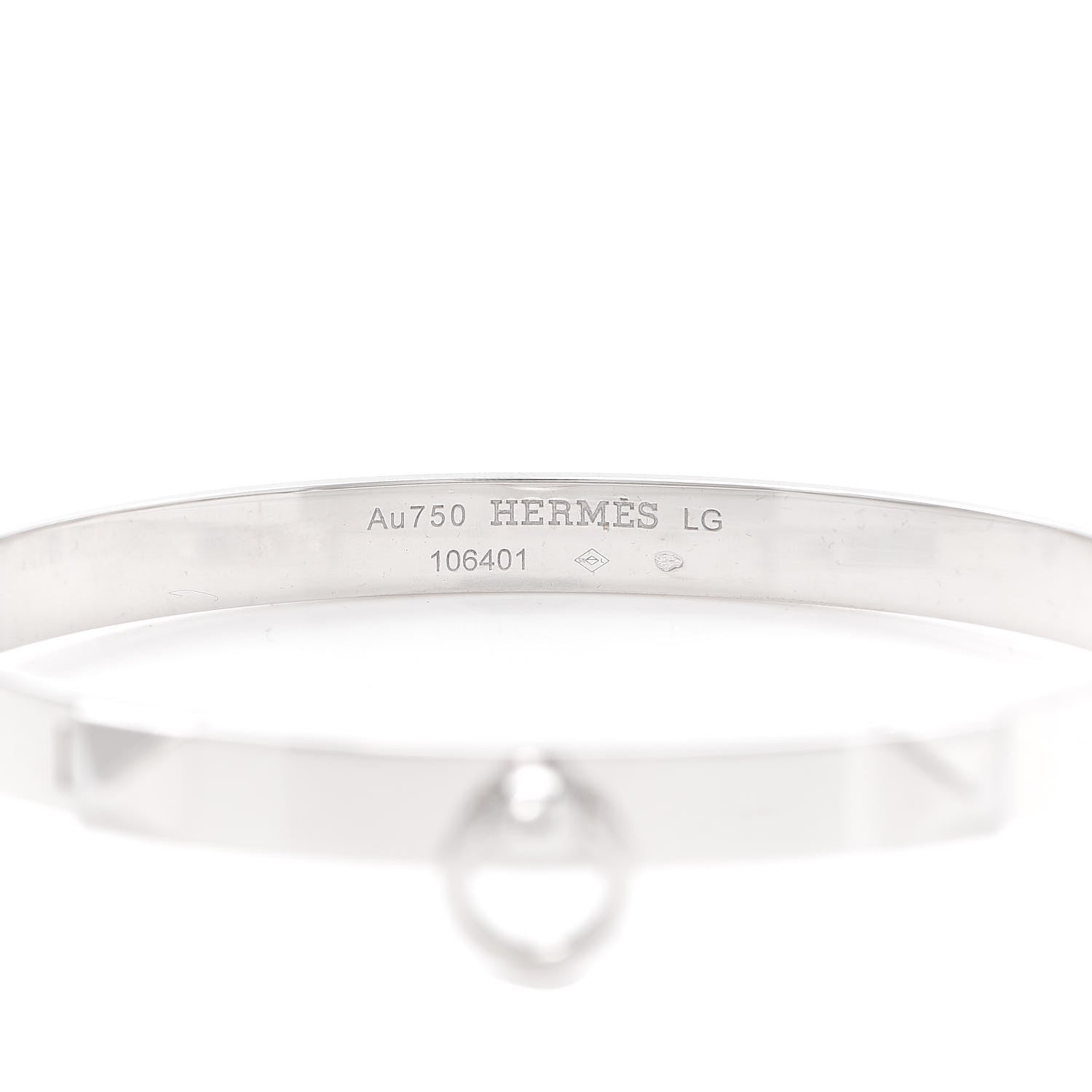 Hermes 18K White Gold PM Collier De Chien Bracelet LG 4 of 6