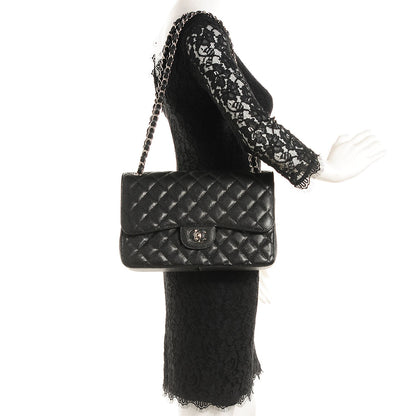 Chanel Caviar Quilted Jumbo Double Flap Black 2 of 9