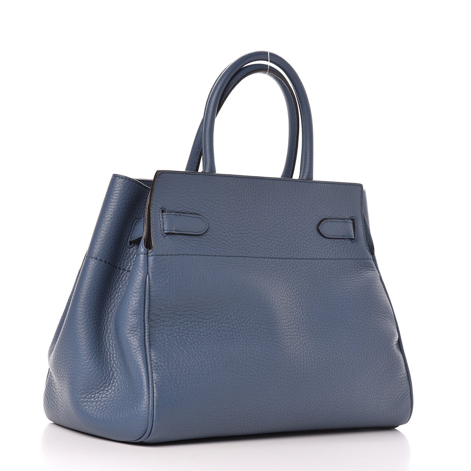 Mulberry Classic Grain Calfskin Belted Bayswater Tote Blue 3 of 10