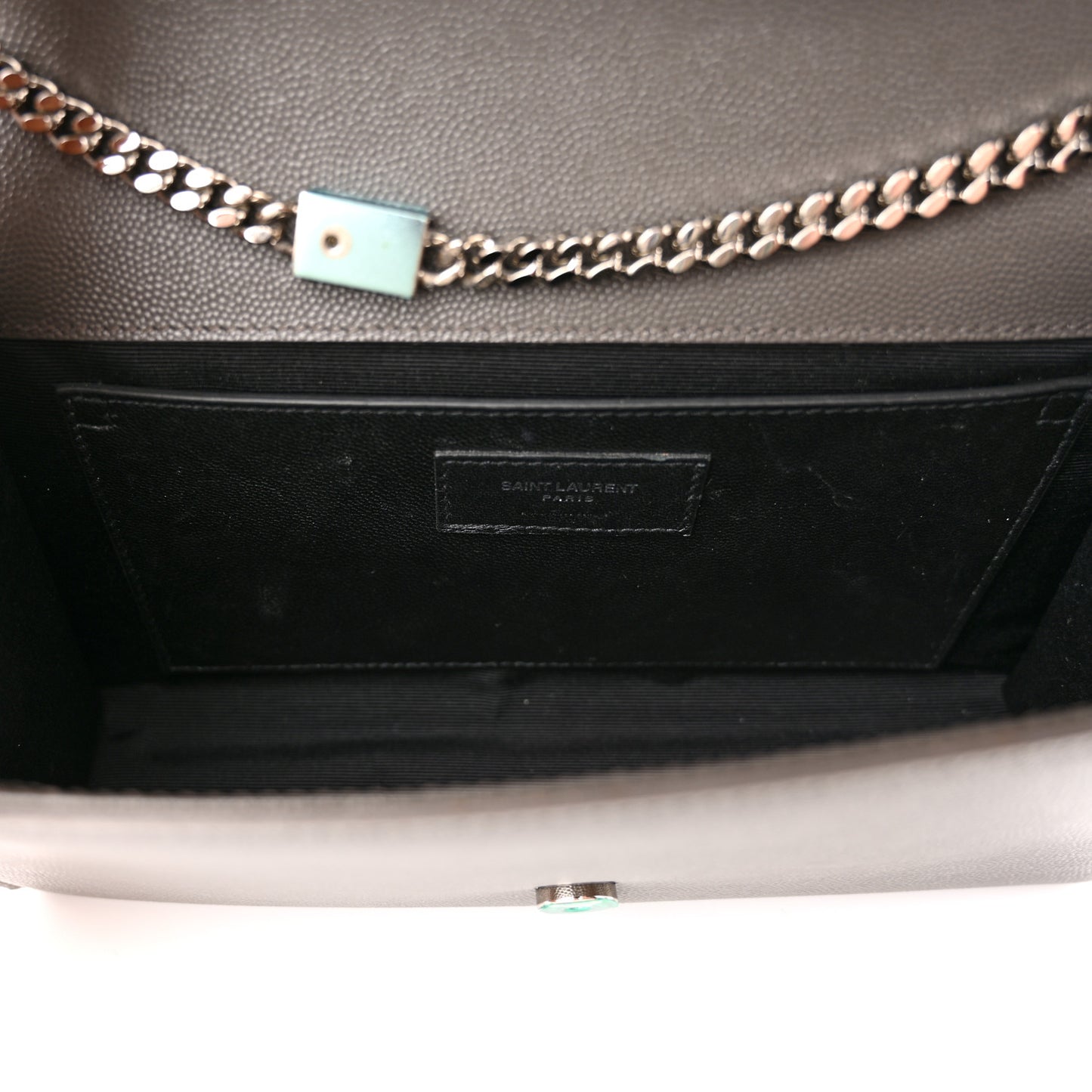 Grain De Poudre Medium Classic Monogram Kate Satchel Earth Grey