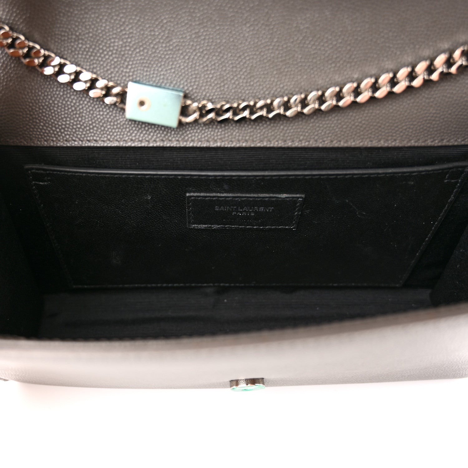 Saint Laurent Grain De Poudre Medium Classic Monogram Kate Satchel Earth Grey 6 of 13