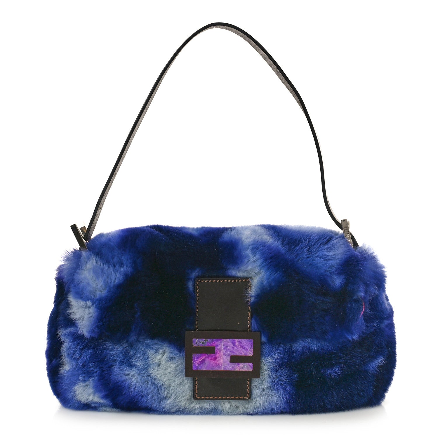 Fendi Rabbit Fur Tie Dye Baguette Blue Multicolor 1 of 8