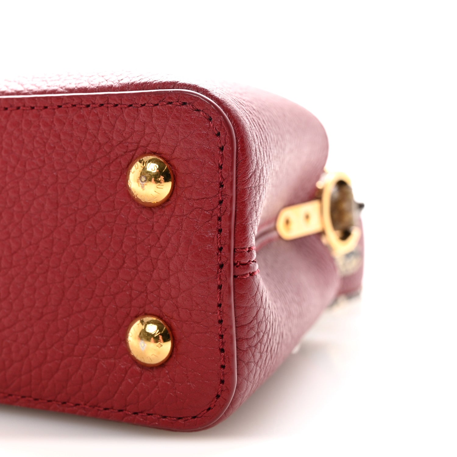 Louis Vuitton Taurillon Snakeskin Mini Capucines Burgundy 9 of 9