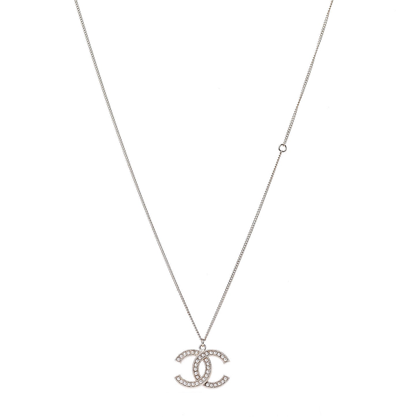 Pearl CC Pendant Necklace Gold
