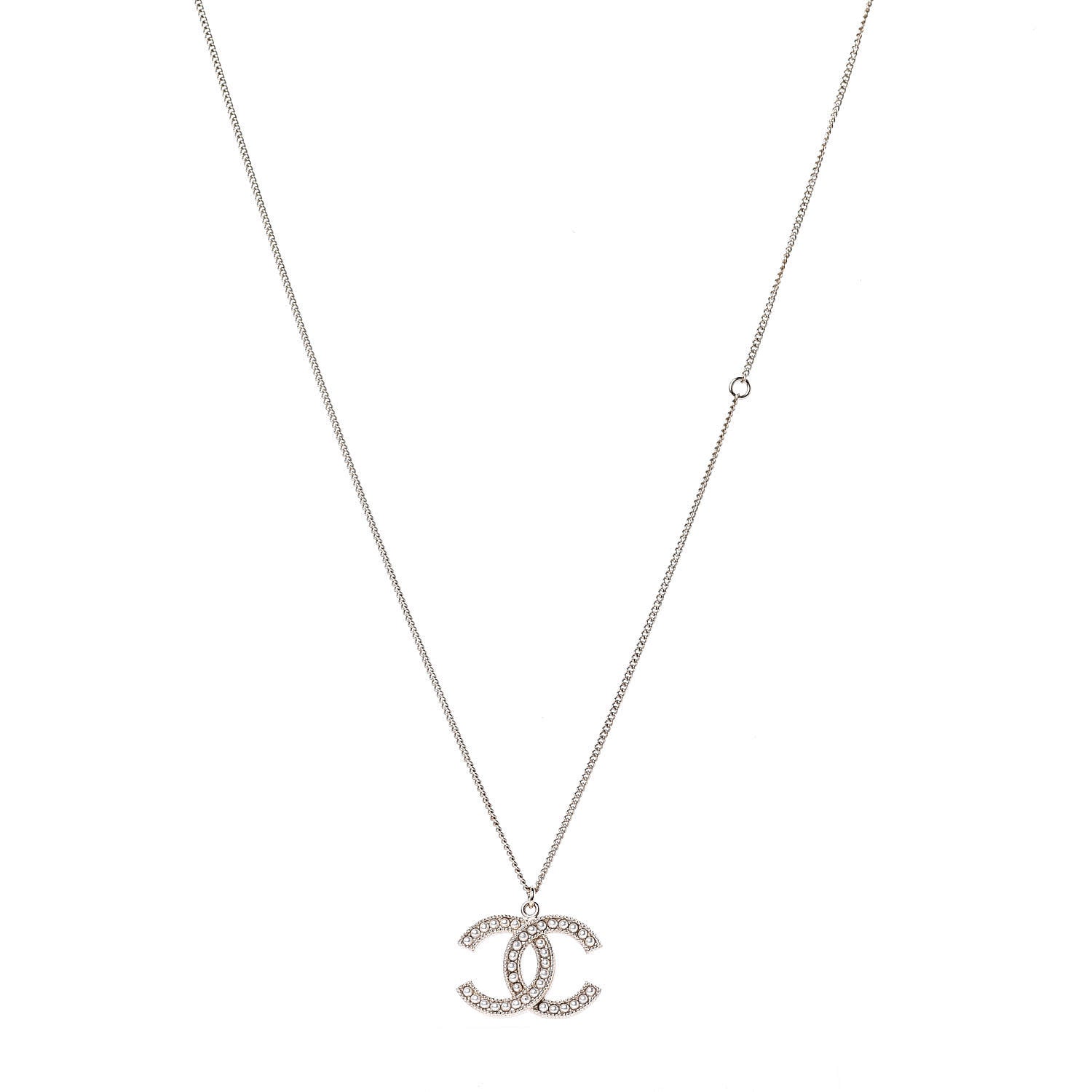 Chanel Pearl CC Pendant Necklace Gold 1 of 6