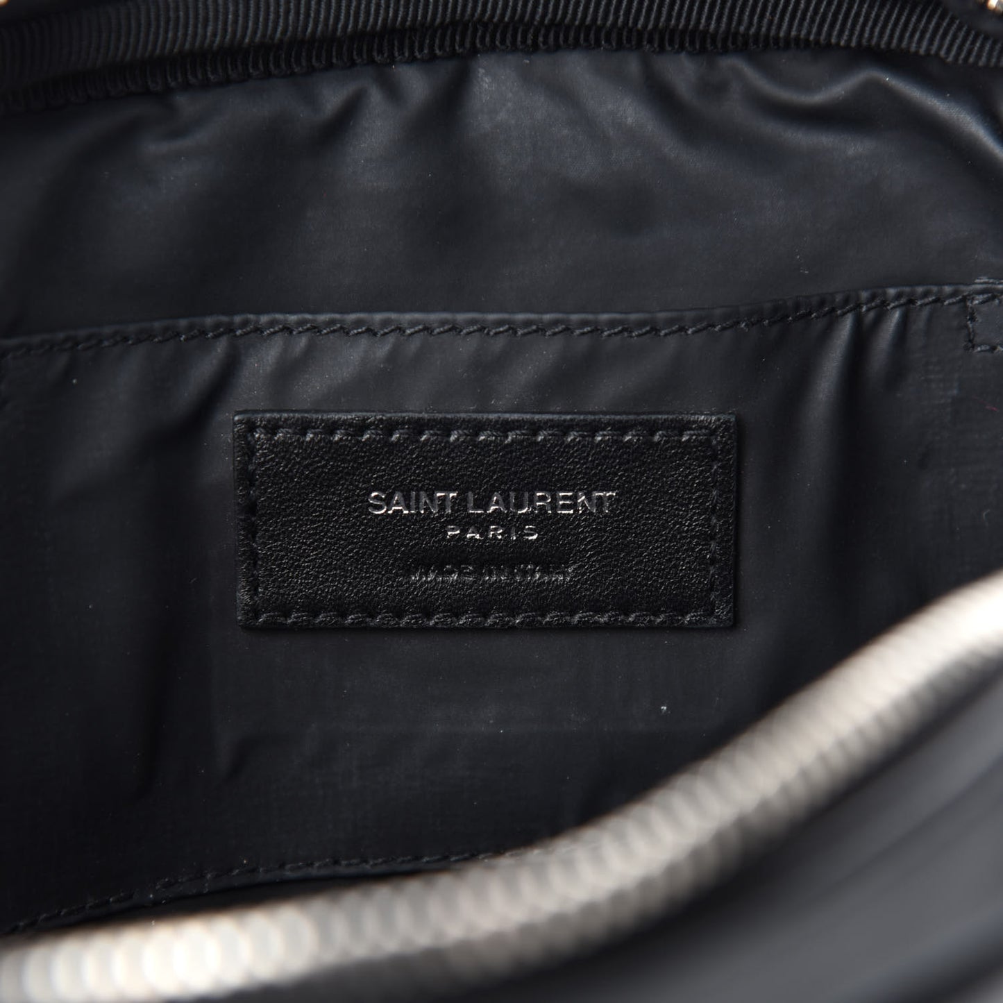 Lambskin Y Quilted Monogram Loulou Cosmetic Case Black