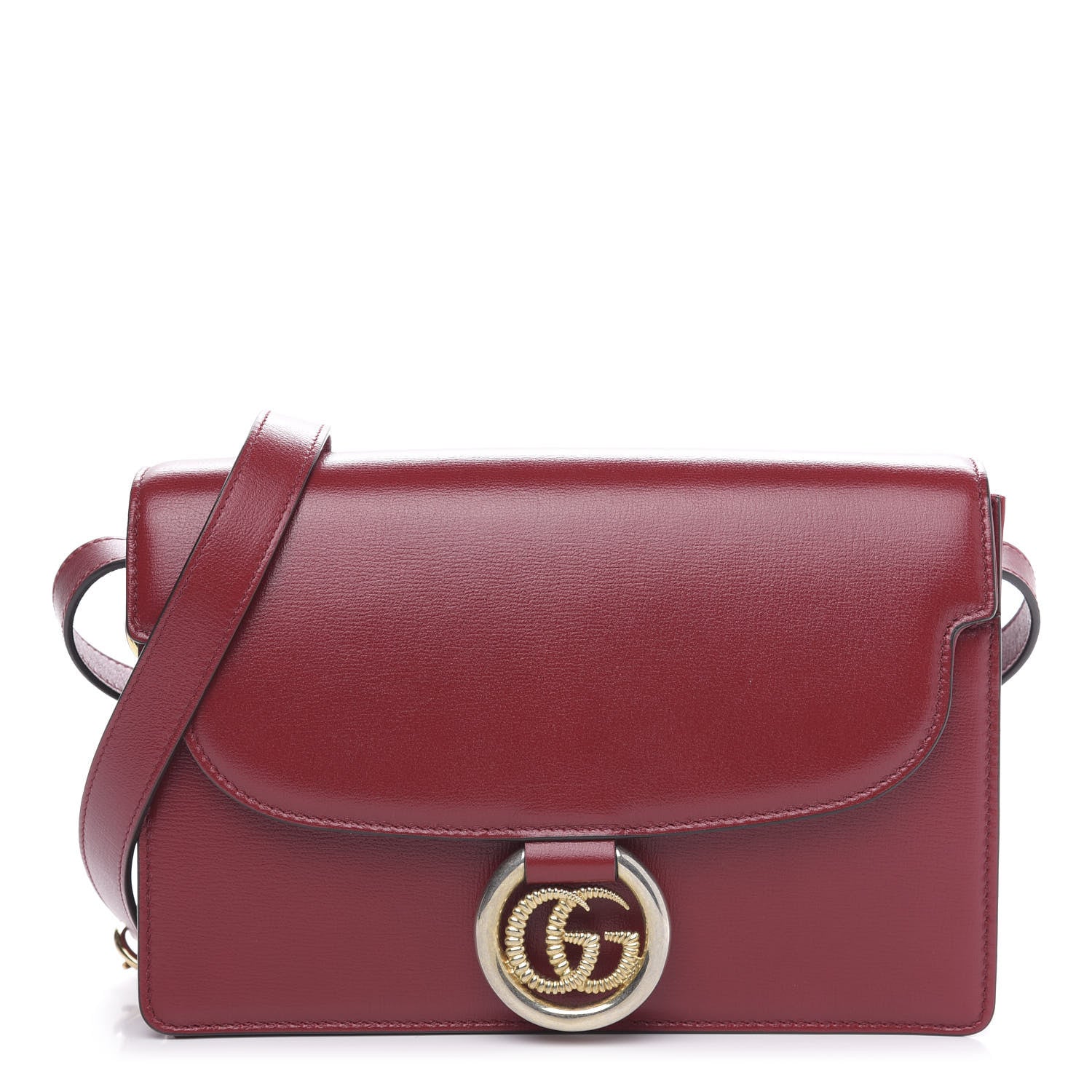 Gucci Textured Calfskin Small Torchon GG Ring Shoulder Bag New Cherry Red 1 of 10